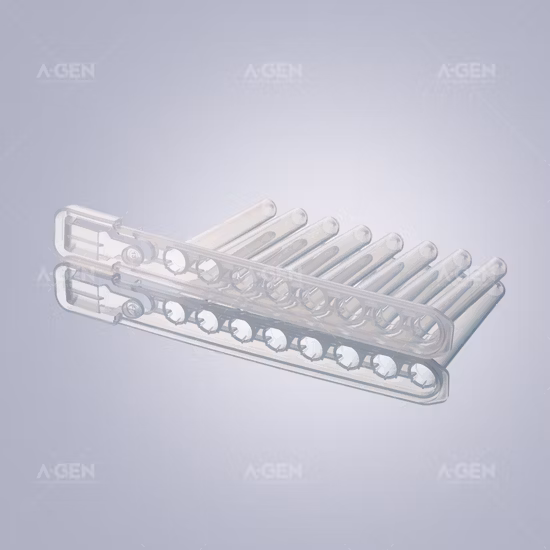 PP/Polypropylene, 8 Magnetic Strip Tip Comb (J-MT-8V) for Nucleic Acid Extraction V-Bottom Safe Lock Design, Matched with Bioer (medical supplies)