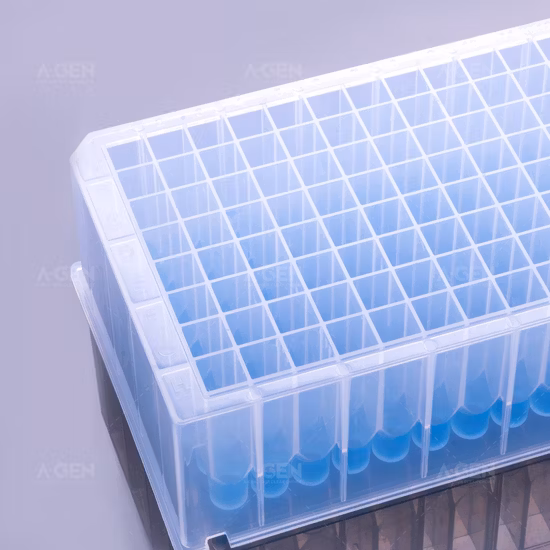 High Chemical Stability V Bottom 120UL Plastic Lab Consumables Sterile Low Retention 384 PP Square Deep Well Plate